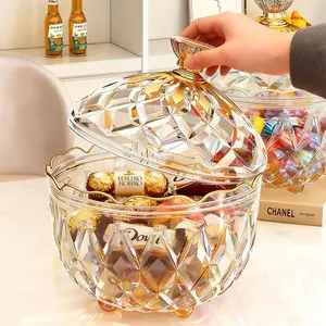 Large Amber Color Pet Candy Jar with Lid, Cute Transparent Container for Office Desk, Wedding Party Self-Service Decor, Ideal Jewelry Box