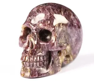 1.1" Russian Charoite Carved Crystal skull,Realistic, Crystal Healing