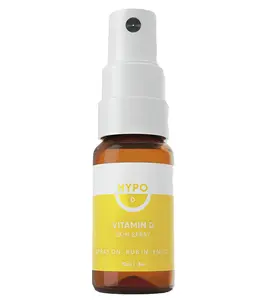 Hypo Vitamin D Skin Spray — Hydrating Topical Vitamin D3 Body Mist, Brightening Daily Skincare Mist for Dull Skin & Glow, Non-Greasy, Travel Size 12ml, Patented Skin Spray Technology