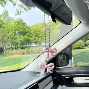 Creative Bow Car Decor Hanging Ornament, Interior Accessories for Cars, Rearview Mirror Decoration, Stylish Car Pendant, Car Interior Accessory