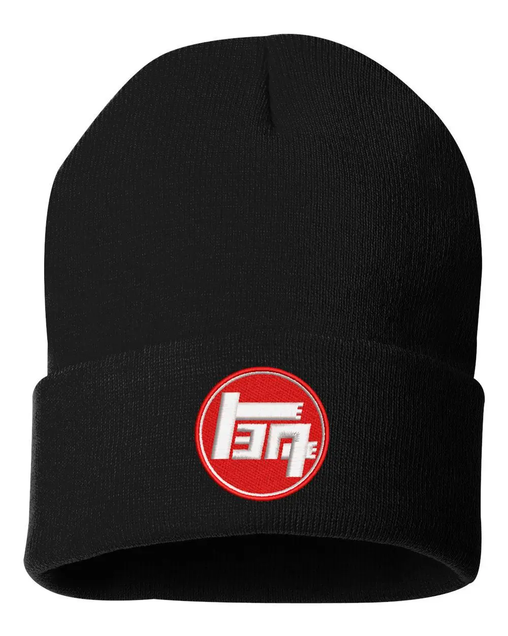 Vintage TEQ JDM Embroidered Cuffed Beanie – Japanese Auto Knit Winter Hat