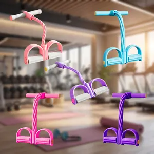 Multifunction Elastic Yoga Resistance Band with Pedal Puller, Portable Home Exercise Equipment for Daily Use