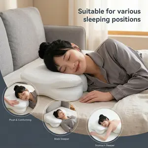【Soft Cloud-Like Comfort】Ergonomic Cloud Pillow-Crafted from premium high-density material with an indulgent cloud-like softness, delivering a silky, skin-friendly touch and wrapping your head and neck in gentle comfort.