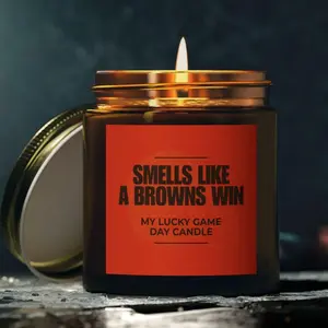 Smells Like a Browns Win Sport Candle, Soy Wax Candle Gift, Cleveland Football Candle, Cleveland Victory Candle, Football Fan Gift, Gift for Winners, Sport Win Candle Gift, Christmas Gift Idea, Gift For Fan, Game Day Decor