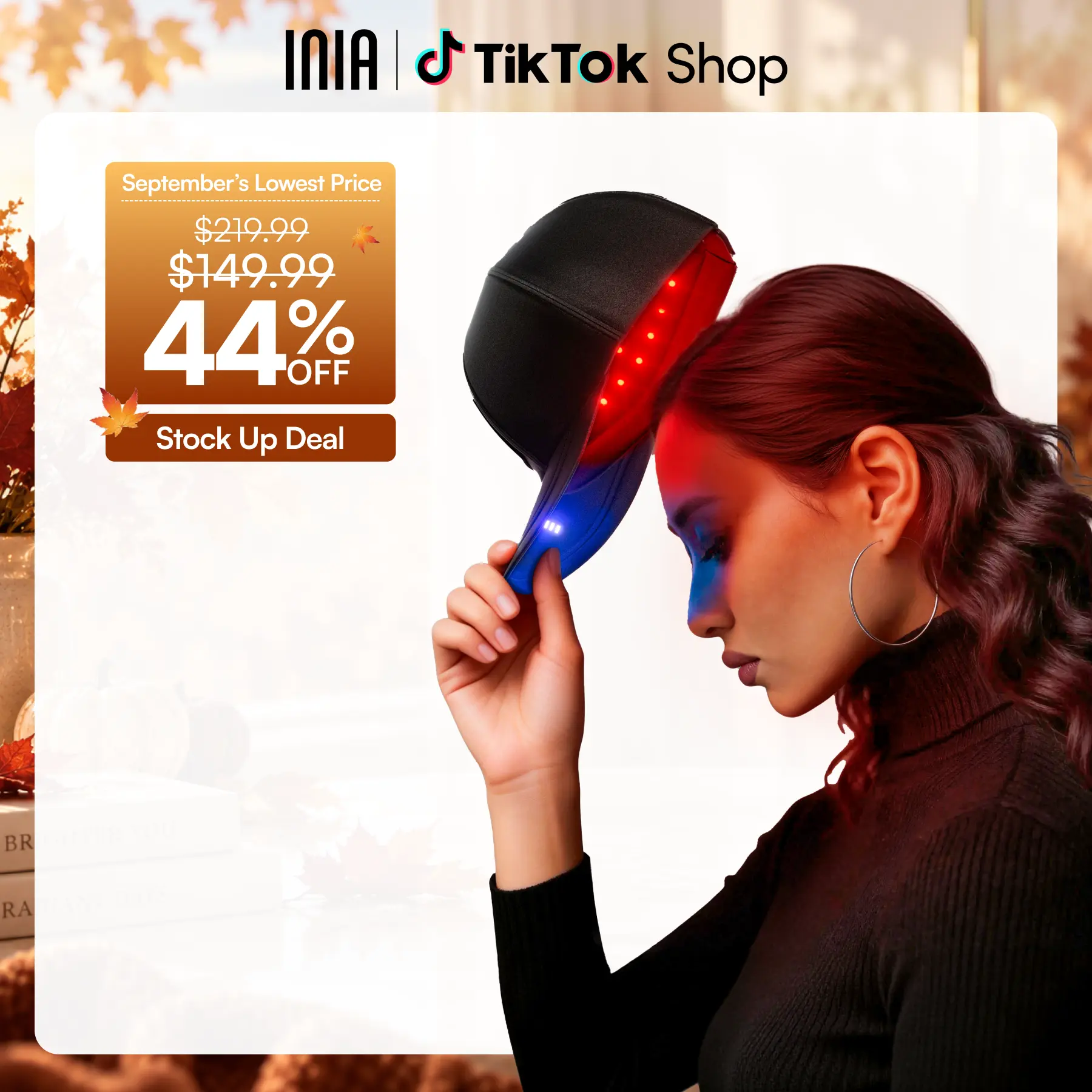 INIA REGEN Laser Hair Growth Cap, Help Reduce Shedding & Support Thicker Hair | 398 Lasers & LEDs Full-Scalp Red Light Therapy, Blue Light Scalp Care, Wireless & Portable,Summer Beauty Gift Ideas,back to school,back to school haul