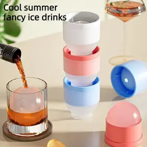 3 PCS Ice hockey ice maker, large round ice hockey mold, silicone ice cube tray, homemade ice cube maker for home use.