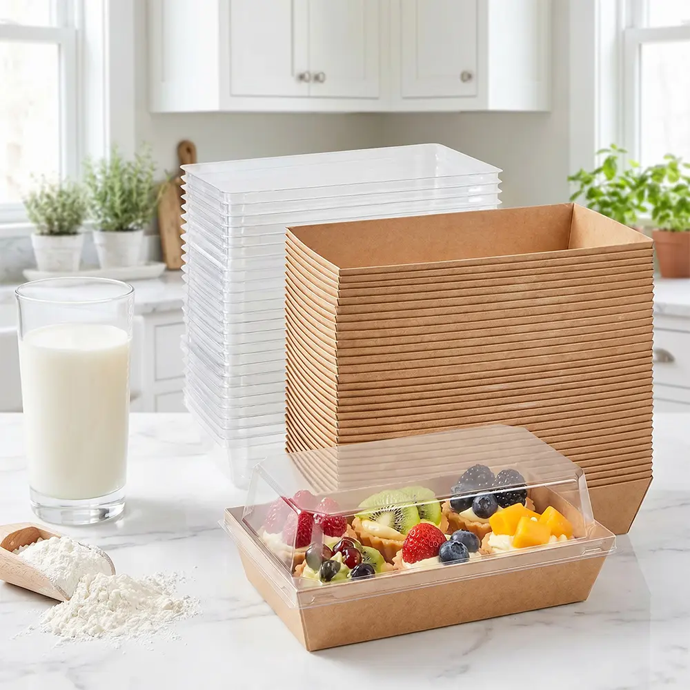 50 pcs Transparent Cooked Food Box, Bread Box, for Cookies, Sandwiches, Sushi, Desserts, Cake Slices, and Strawberries, To Go Desserts Boxes