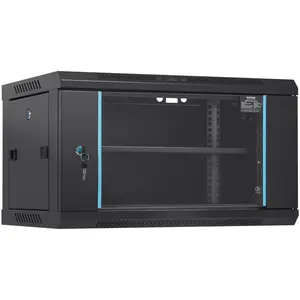 VEVOR 6U Wall Mount Network Server Cabinet, TikTokShopBlackFriday, 15.5'' Deep, Server Rack Cabinet Enclosure, 200 lbs Max. Ground-mounted Load Capacity, with Locking Glass Door Side Panels, for IT Equipment, A/V Devices