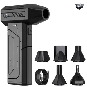 Compressed Air Duster, 130000RPM Super Power Cordless Air Duster, Rechargeable Brushless Blower, 3 Gear Adjustable Mini Blower with LED Light, Dust Remover for Computer, House, Outdoor, Car