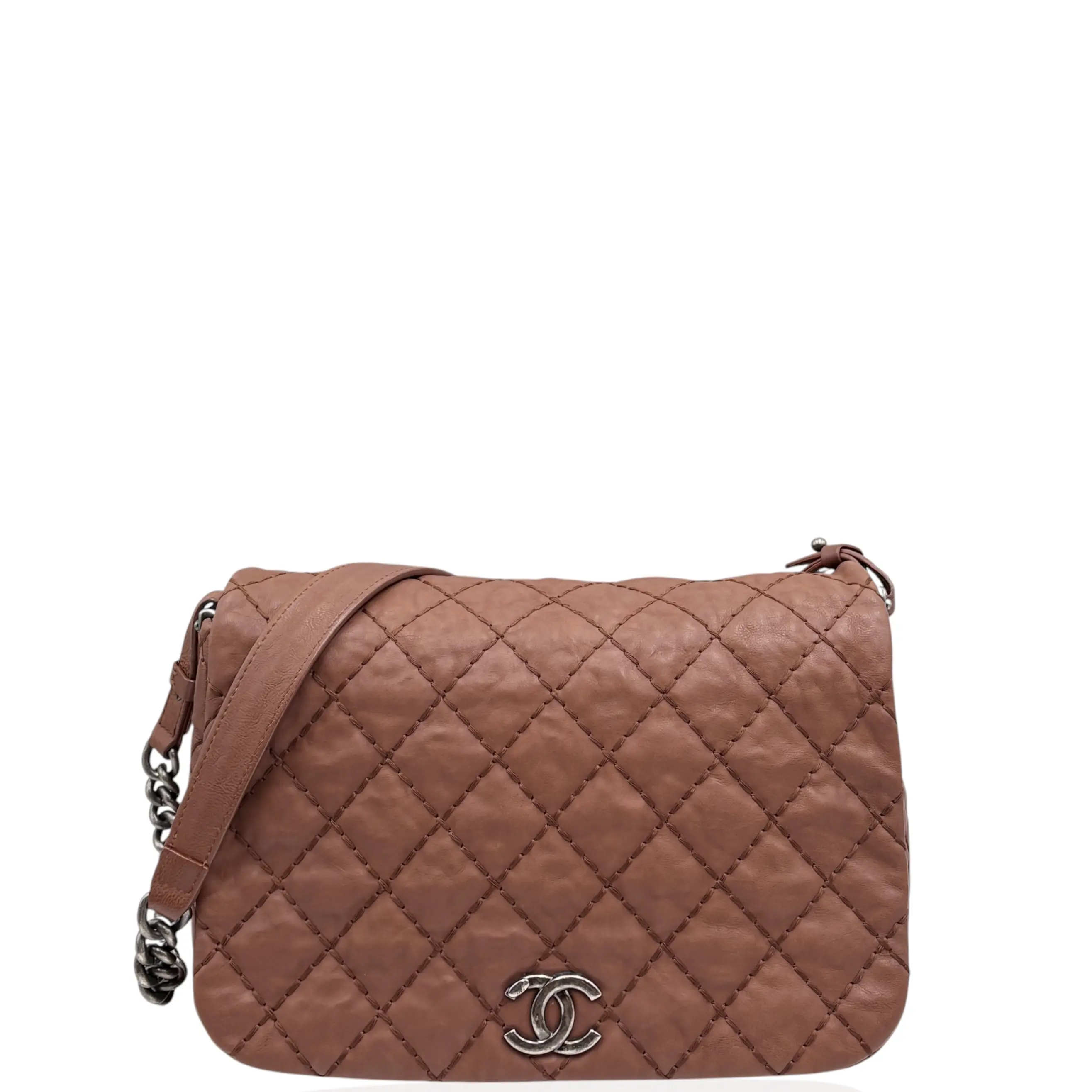 Pre-owned CHANEL Leather Shoulder Bags Flap Bag Calfskin Brown (hs032826b9)