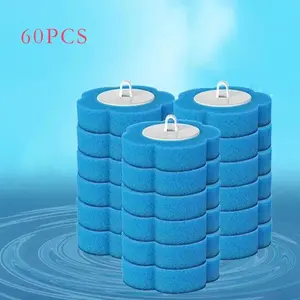 Disposable Toilet Brush Refill, 24pcs/60pcs/120pcs  3 Layer Sponge Toilet Brush Replacement Head, Household Cleaning Tool for Bathroom Toilet, House Accessories, Home Cleaning Products, Cleaning Supplies,rust-proof design toilet bowl wand refill