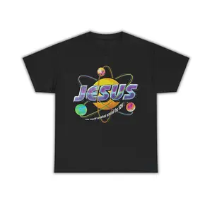 Retro Christian Space T-Shirt – Jesus My World Revolves Around The Son – Jesus Faith Graphic Tee