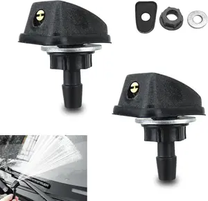2 count  Front Windshield Washer Nozzle Kit, 1.06In x 0.62In x 0.86In Adjustable  Wiper Nozzle Replacements, Universal Automotive Windshield Sprayer for  SUV  (Black)