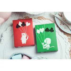 The Cat’s & Dog’s Diary Playing Cards - Red & Green Designs Featuring Cat & Dog Characters with Unique Card Layouts