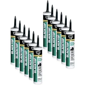 27065 12 Pack 10.1 oz. Blacktop Asphalt VOC-Compliant Filler and Sealant, Textured Black