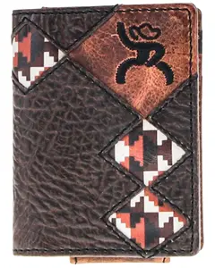 Hooey Men's Tahonta Roughy Diamond Patchwork Leather Wallet - Rfw014-Brtn