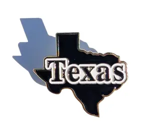 Texas Map Pin For Caps And Clothing Enamel Badge Texas Texans Tejano Pin 45mm