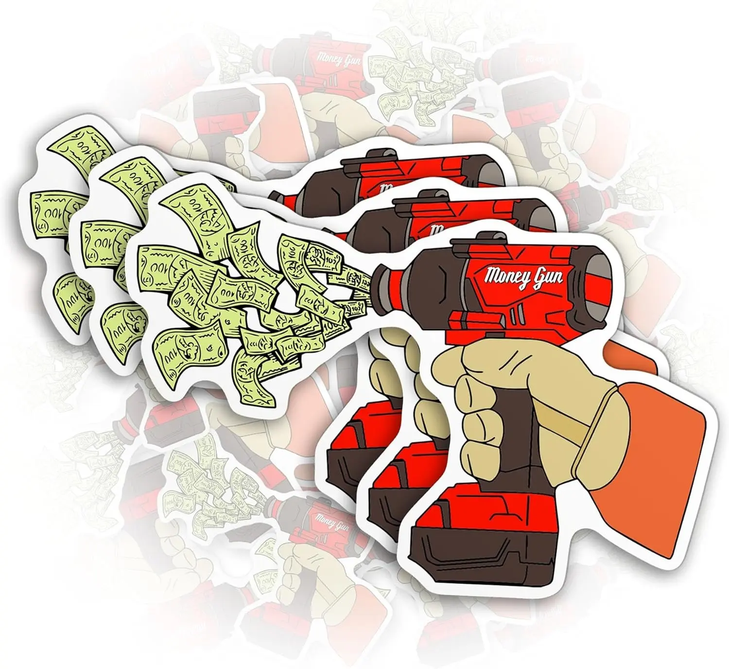 Money Gun Hard Hat Sticker Lineman, Mechanic, Blue Collar, Hard Hat Stickers, Sarcastic Sayings Sticker, Snarky Skeleton