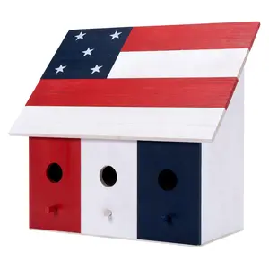 Backyard Expressions 3 Compartment Wooden Birdhouse Backyard Expressions 3 Compartment Wooden Birdhouse