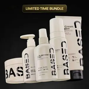 BASED Complete Curly Kit | Curl Mousse, Curl Gel, Curl Refresh Spray, Curl Cream, Leave-In Conditioner & Comb | Simple, Effective, BASED.