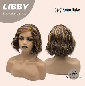 JBEXTENSION 11 Inches Wave Caramel Pre-Cut Side Part Snowflake Lace Frontlace Glueless Wig LIBBY【BENDY EAR TABS】