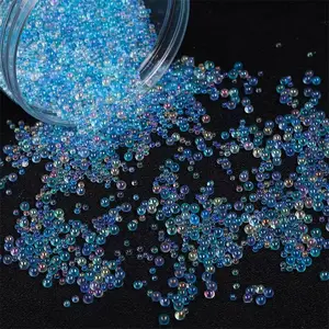 0.4mm-3mm color mini bubble manicure beads-round pearl beads and rhinestones of various sizes, resin filling materials, suitable for resin crafts rocking cards, very suitable for beach and coastal projects bubble artworks, Decoration