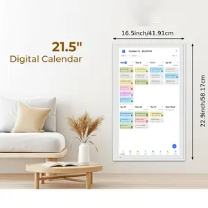 21.5-inch No-Install Digital Calendar, Interactive Online Schedule Simulator with Color-Coded Grids, Recurring Events & Management Tools