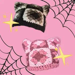 granny square cat hat
