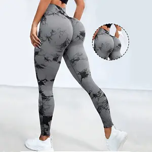 Tie-Dye Seamless High-Waisted Fitness Leggings Women's Tight Butt Lifting Yoga Pants Spandex For Gym