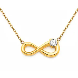 Sparkling Infinity Heart Necklace for Her, Gold Plated Stainless Steel with Cubic Zirconia - Perfect Valentine’s Day & Mother’s Day Gift for Women