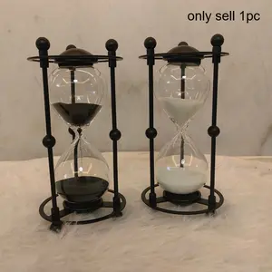 1pc 15-Minute Hourglass Timer, a Unique Metal Sand Timer Suitable for Living Rooms, Home Offices, Or As a Gift