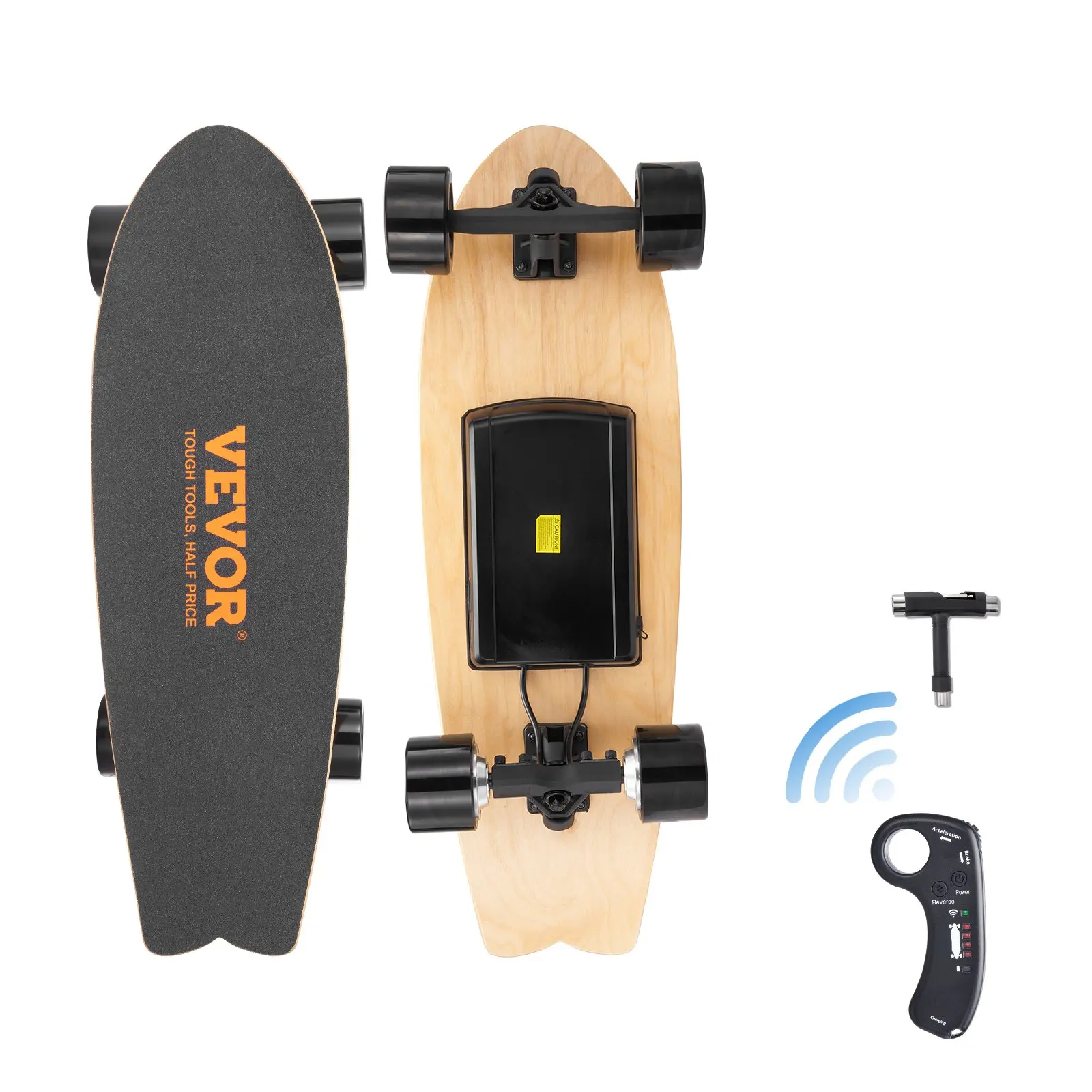 【Summerfinds】VEVOR Electric Skateboard with Remote, 13.7 Mph Top Speed & 7.5 Miles Max Range Skateboard Longboard, 3 Speeds Adjustment Skateboards, Easy Carry Handle Design, Suitable for Adults & Teens Beginners