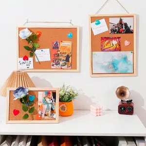 1pc Softwood Bulletin Board, Oak Frame, Decorative Pinboard, Office and Home Decoration, Family School Message Board, Vision Board, Jewelry Organizer, Creative Home Decor, Interior Decoration Accessories