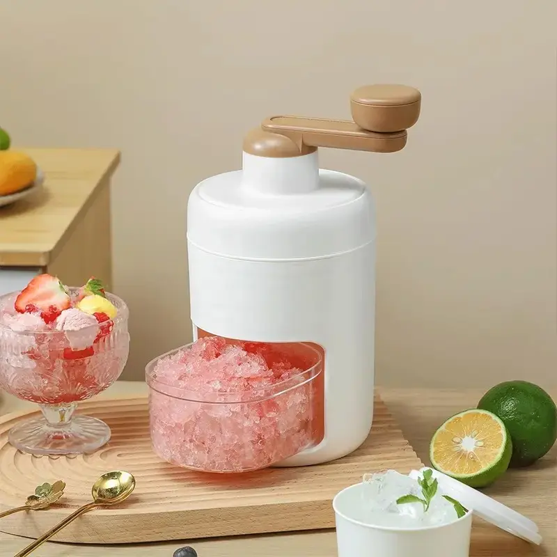 Manual Ice Shaver & Shaved Ice Machine - Ice Shaving Machine, Hand Crank Ice Crusher, Slushie Machine & SnowCone Maker with Ice Trays, BPA Free, Non-Electric, Compact for Home, Camping, DIY Shaved Ice& Slushies