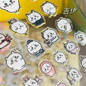 2026*Chiikawa Stickers Set - 3D Hachiware Usagi Drop Glue Decals for DIY Laptop/Phone Decor, Cute Anime Decorative Gift
