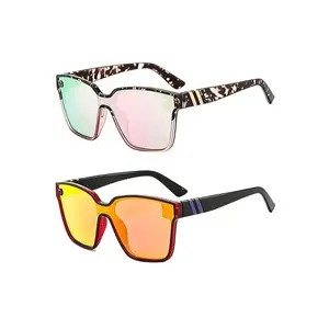 Tortoise Shell Pattern Flat Top Sunglasses for Women, Sun Protection Sunglasses for Men, Trends 2026 for Outdoor Activities Back To School Fall Streetwear Mascs