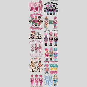 Nutcracker Christmas DTF Transfer Gang Sheet 24.5" wide x 72" long. Direct To Film