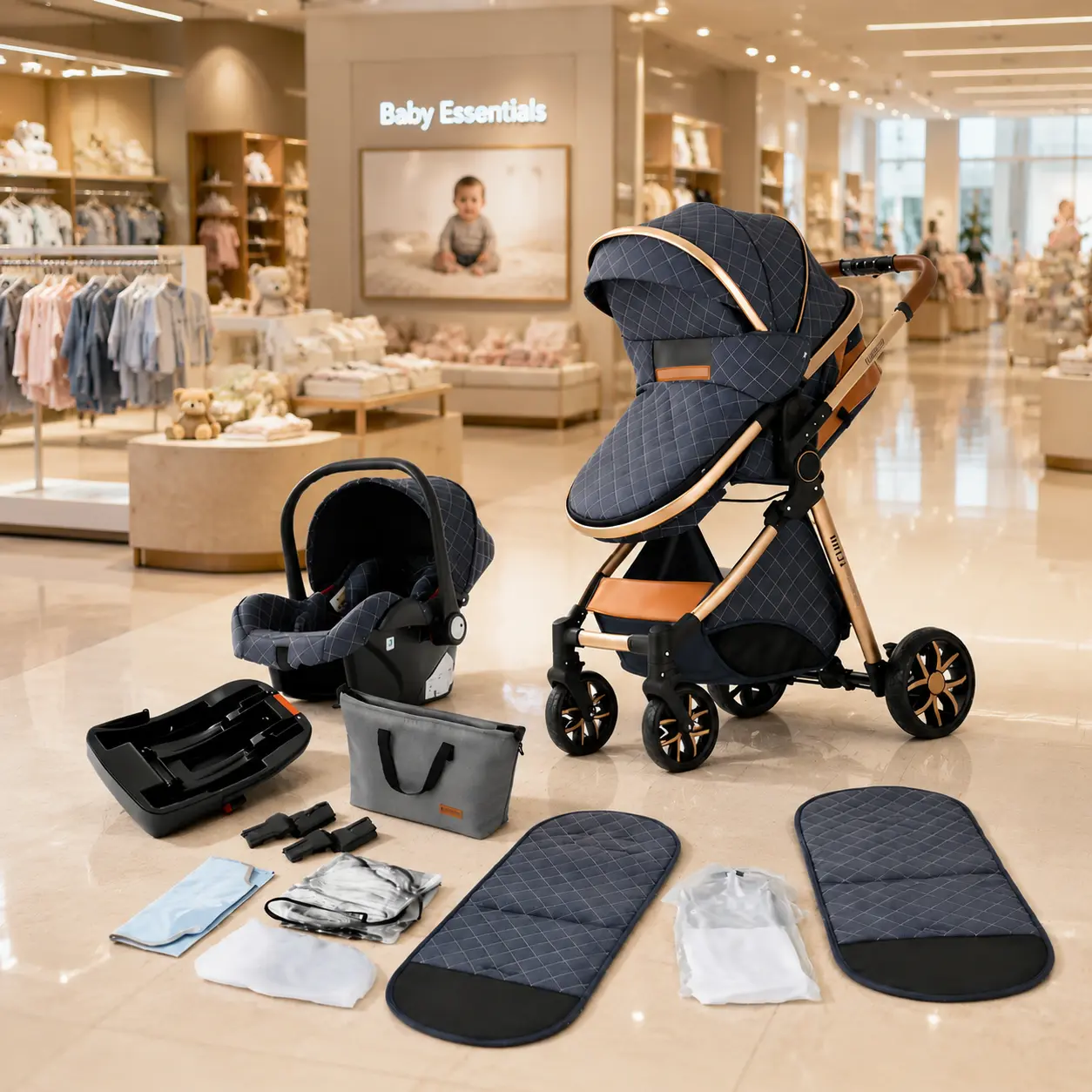 Limited Deal! 4-in-1 Baby Stroller – Portable Foldable Toddler Stroller with Sunshade & Accessories Combo | Lightweight Travel Stroller for Babies, Newborns & Toddlers, Perfect for Outdoor Adventures.