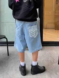 Men's Vintage Wash Denim Shorts, Casual Loose Fit Jeans Shorts for Summer, Men's Bottoms for Daily Wear