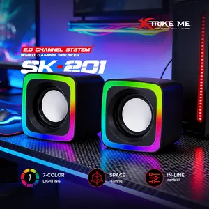 Multi-Function Desktop Speaker with 2-Inch Dual Speaker Stereo, 3W*2 Rated Power, USB 5V Supply, 3.5mm Universal Audio Port, Wire Control Volume, High SNR Low Distortion, Compact Space-Saving, Compatible with Computer Phone PS5 PS4  for Office Gaming