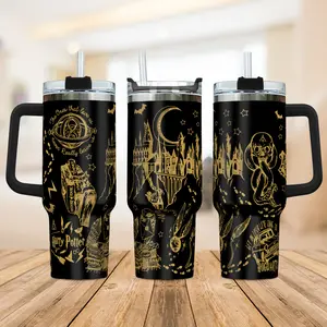H Potter 40oz Tumbler Stainless Steel, Double Wall Insulated, With Handle – Magic Wizard Series Design, Perfect Gift for Fans