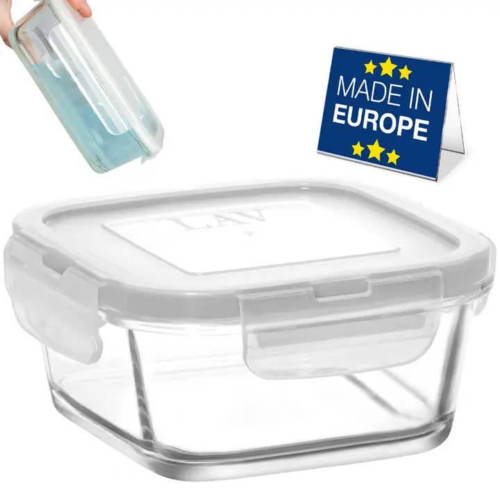 Lav Fresco Glass Food Container with Locked Lid, 1-Pack