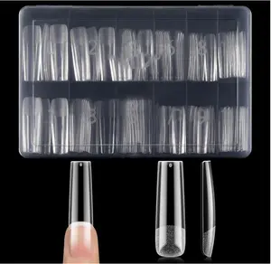 Extra Long Tapered Sqaure Nail Tips, No C Curve Pre-file 120Pcs Square Press on Nails XXL Long Square Gel Nail Tips Full Cover Acrylic Straight for Nails Extension Art DIY Salon 12 Sizes