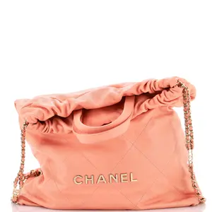 Pre-owned CHANEL Leather Backpacks 22 Chain Backpack Quilted Caviar Large by Rebag