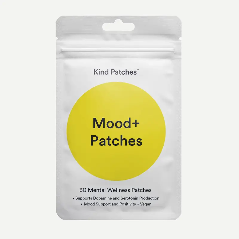 Kind Patches Mood+ Patches: 30 Mental Wellness Patches: Supports Serotonin Production, Mood Support and Positivity, Vegan