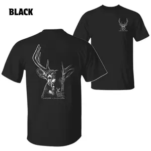 Deer Skull T-Shirt – White Sketch Buck and Antlers Graphic Design, Perfect for Hunting and Wildlife Enthusiasts, Unisex T-Shirt for Men and Women