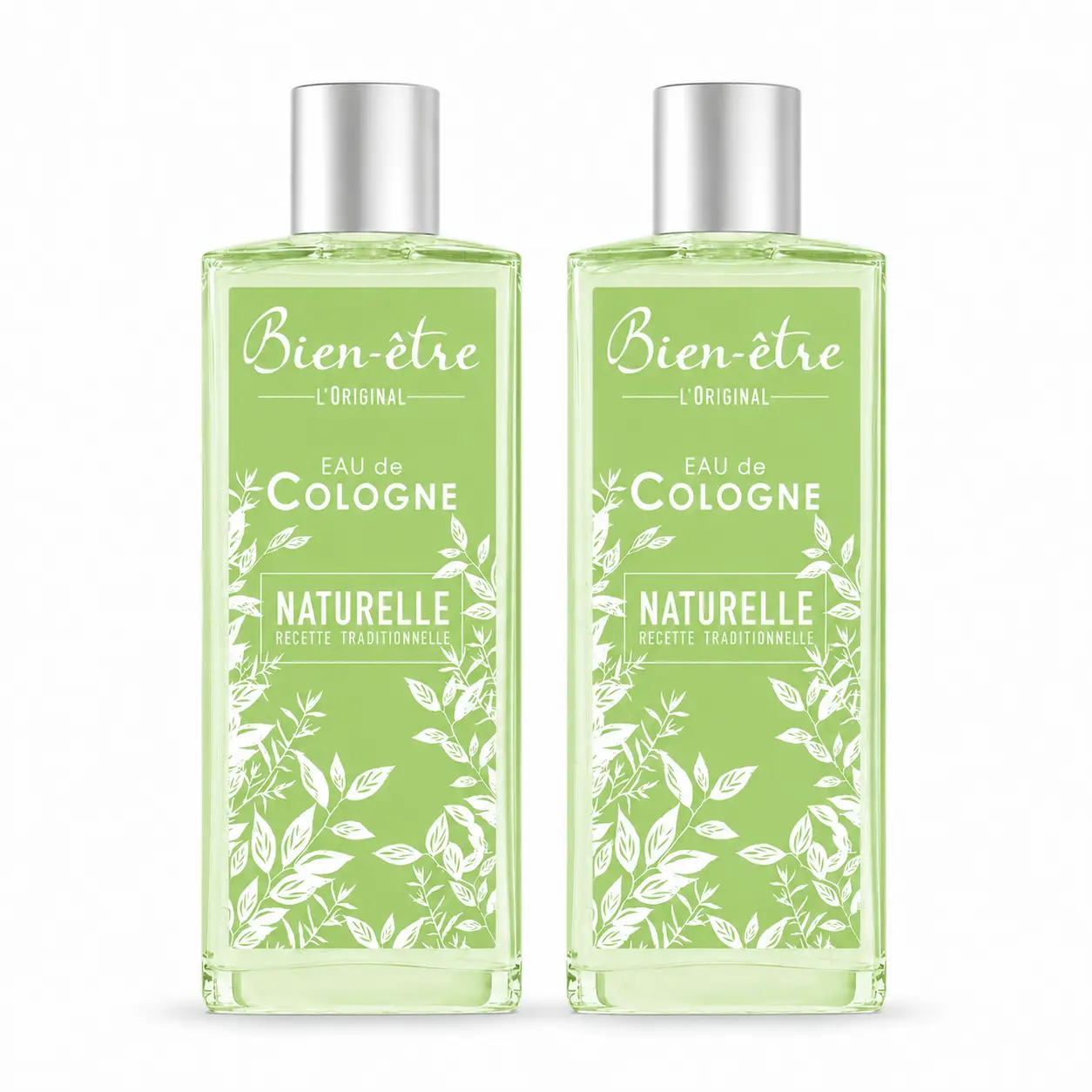 Bien-etre L'Original Eau de Cologne Naturelle 250ml Pack of 2 | Fresh Citrus Bergamot and Orange Splash Cologne for Women and Men, Made in France