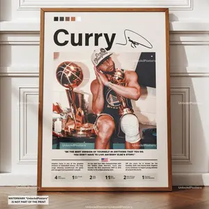 Stephen Curry Poster, Curry Golden State Warriors, Framed NBA Basketball Print, Basketball Shooter Decor, Sports Artwork, Curry Warriors NBA