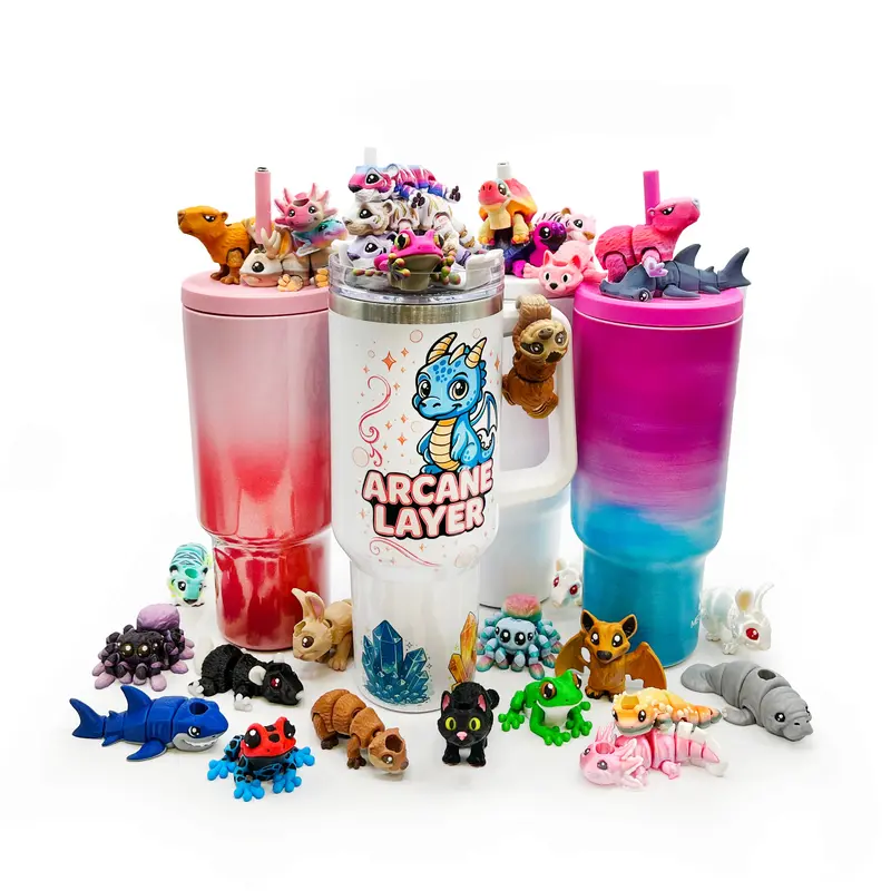 Cinema Cutie Sip Sidekicks – 3D Printed Straw Topper for Tumblers | Cute Movie Lover Straw Buddy