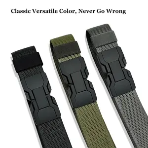 HAILTH Stretch Tactical Belt for Men, Military Work Rigger Hiking 1.5" Elastic Nylon Web Ratchet Quick Release Belt